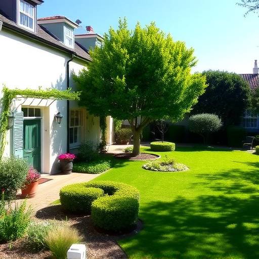 Exterior of a townhouse in Constantia with a well-maintained garden
