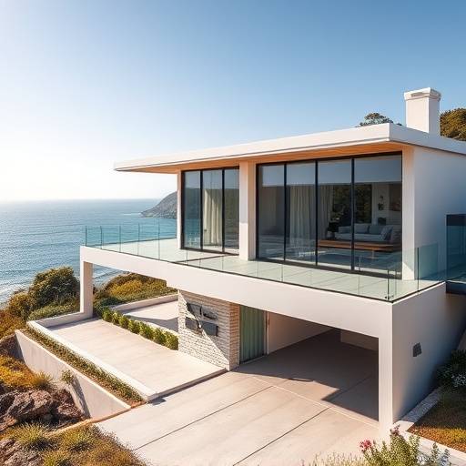 Exterior view of a modern house in Camps Bay with ocean views