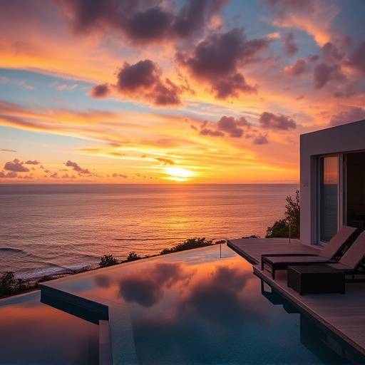 Luxury villa in Clifton overlooking the ocean at sunset