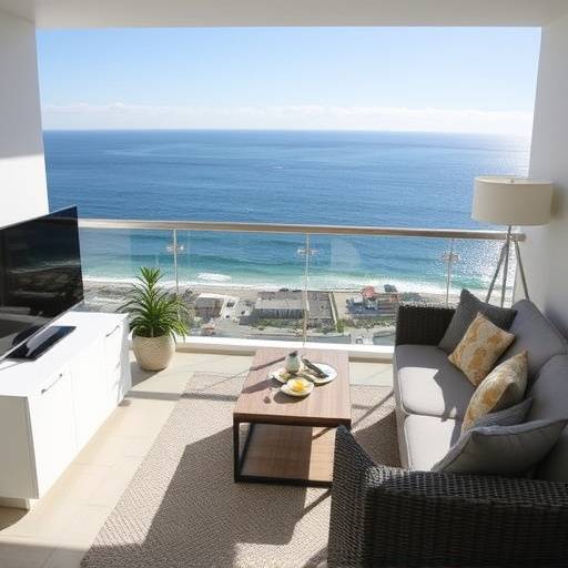 Modern apartment with balcony overlooking the ocean in Sea Point, Cape Town