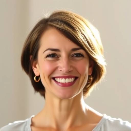 Smiling woman with short brown hair, client testimonial